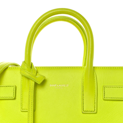 Saint Laurent Calfskin Nano Sac De Jour Neon Yellow 7 of 22