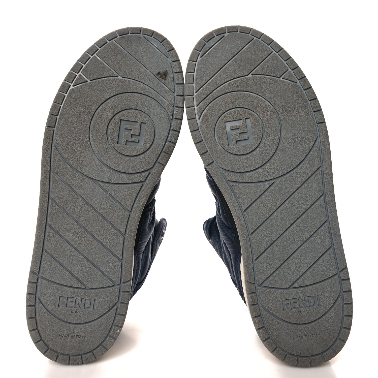 Fendi Nylon Mens Baguette Match High Top Sneakers 6 Blue Grey 6 of 9