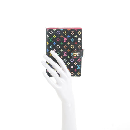 Louis Vuitton Monogram Multicolor Small Ring Agenda Cover Black Grenade 2 of 9