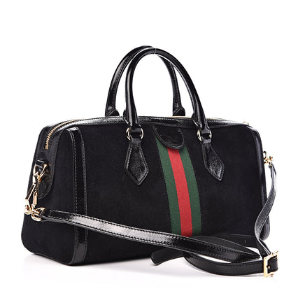 Gucci Suede Patent GG Web Medium Ophidia Boston Black 2 of 10