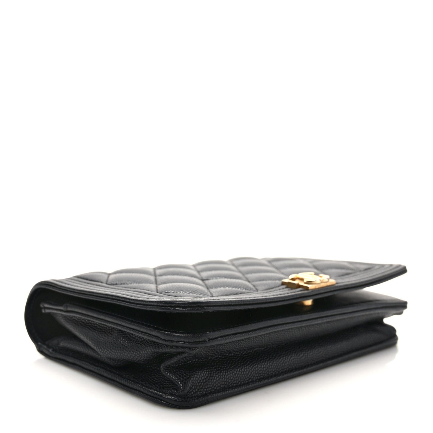 Caviar Quilted Boy Wallet On Chain WOC Black