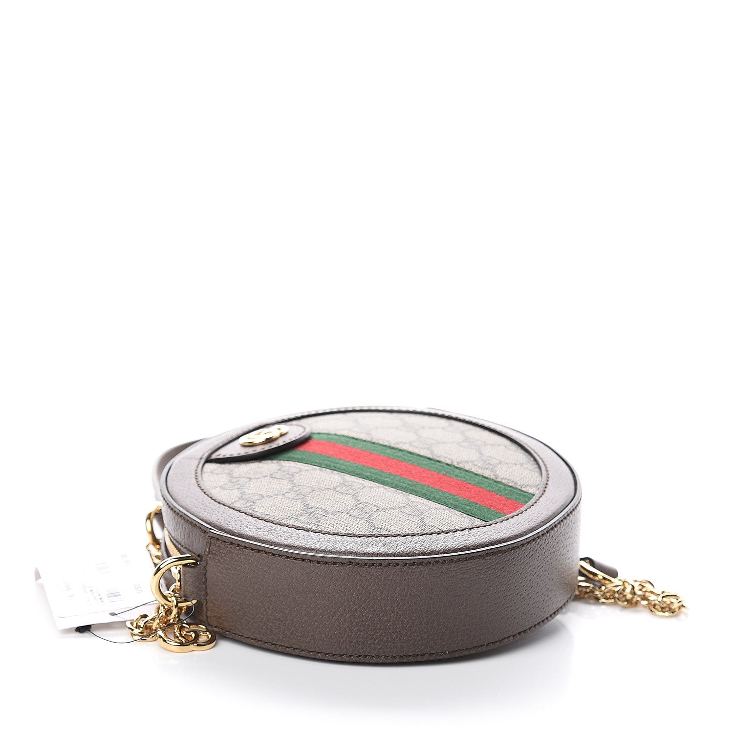 Gucci GG Supreme Monogram Web Mini Ophidia Round Shoulder Bag Brown 3 of 7