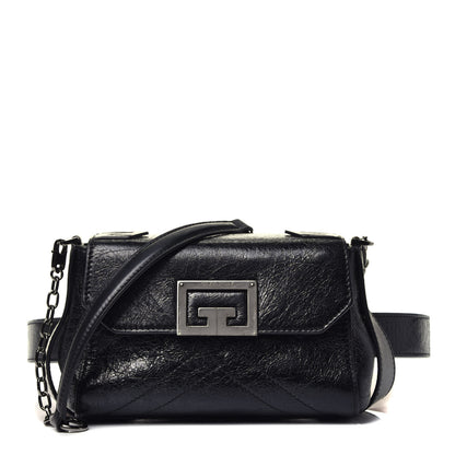 Givenchy Crinkled Patent Calfskin ID Convertible Belt Bag Black 1 of 9