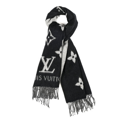 Louis Vuitton Cashmere Monogram Reykjavik Scarf Black 1 of 4