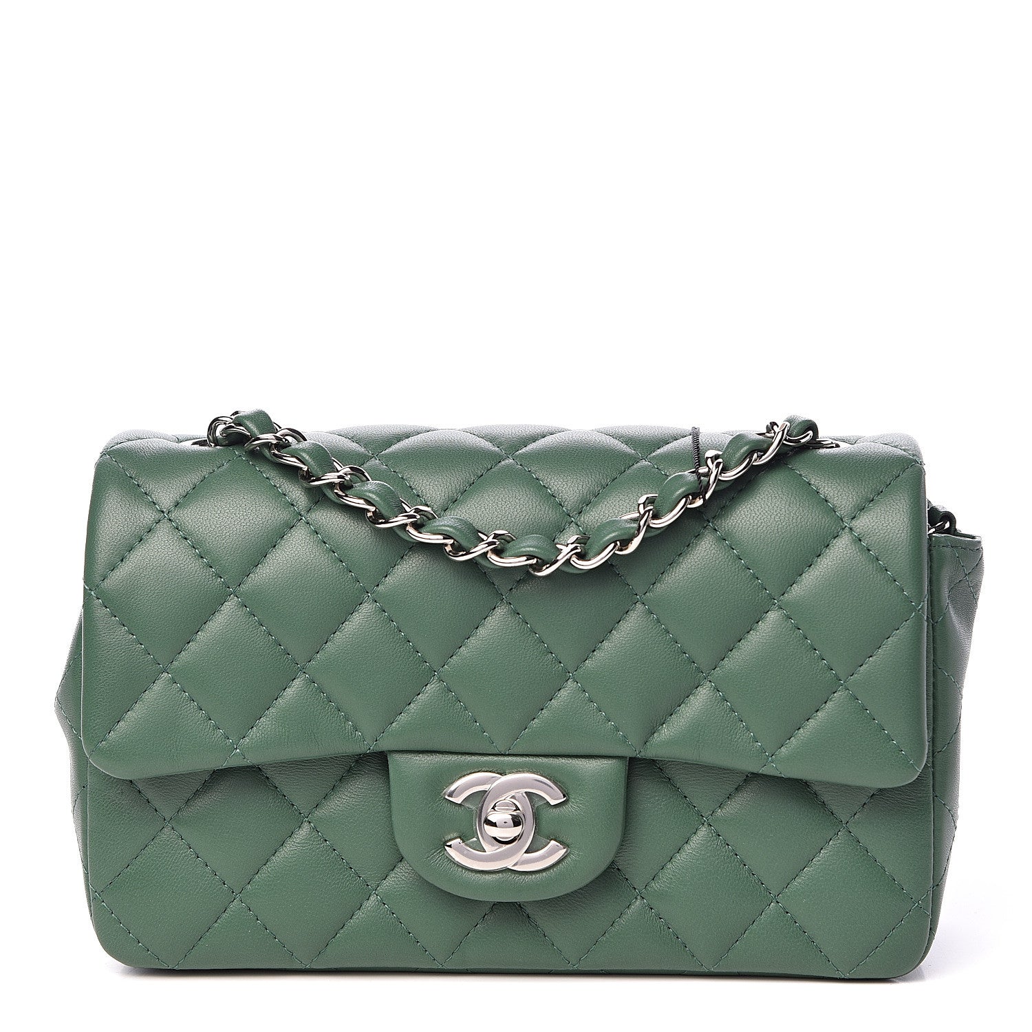 Chanel Lambskin Quilted Mini Rectangular Flap Green 1 of 11