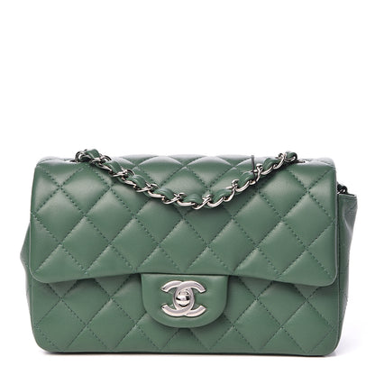Chanel Lambskin Quilted Mini Rectangular Flap Green 1 of 11