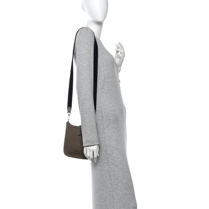 Hermes Taurillon Clemence Amazone Evelyne TPM Etoupe Bleu Indigo 2 of 11