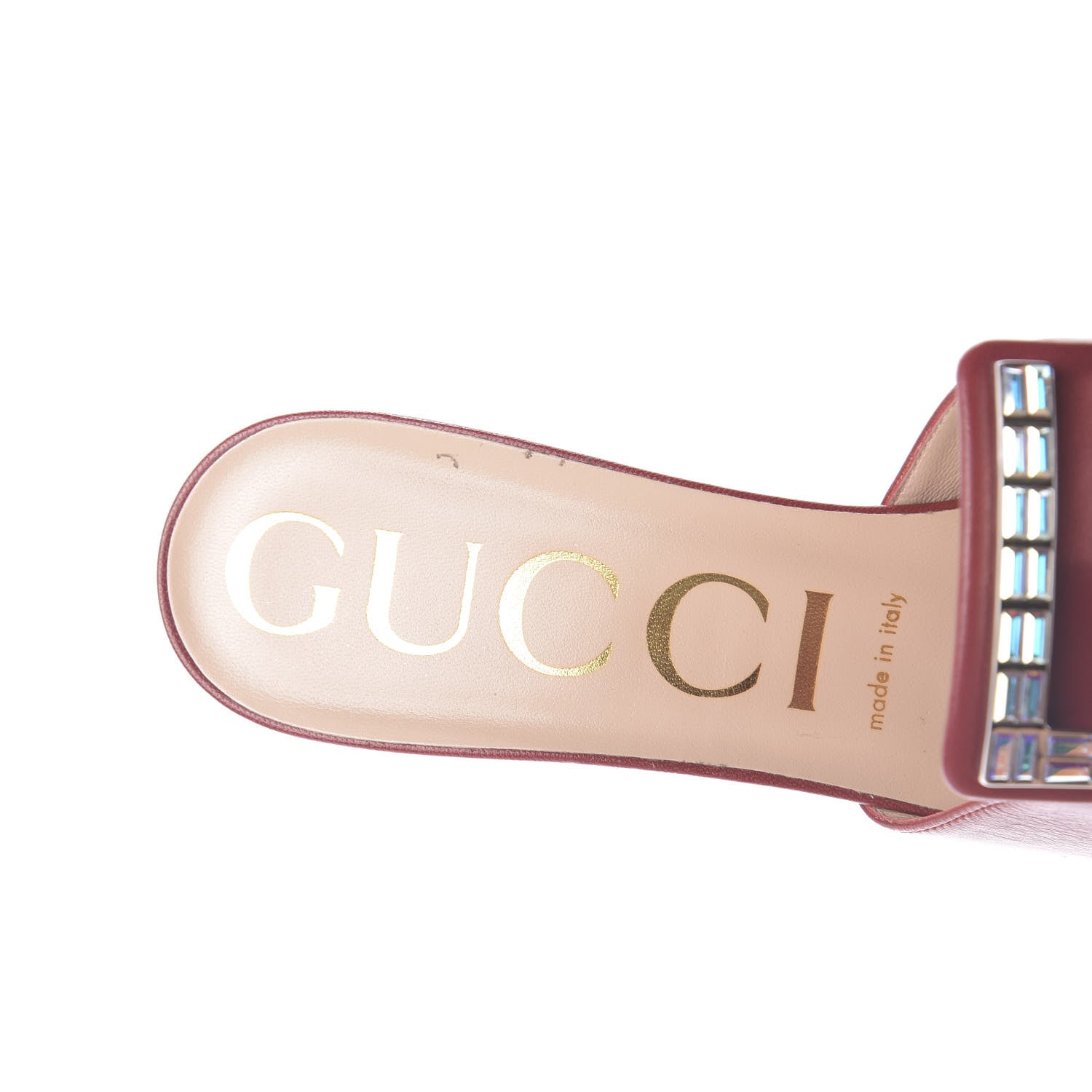 Gucci Malaga Kid Crystal Square G Madelyn Mules 40 Romantic Cerise 9 of 12