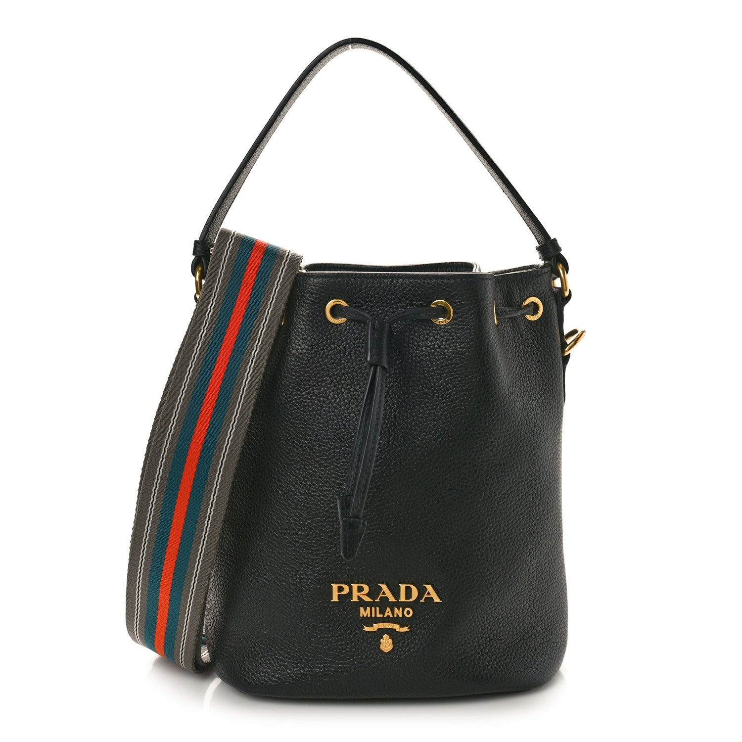 Prada Vitello Daino Bucket Bag Black 1 of 11