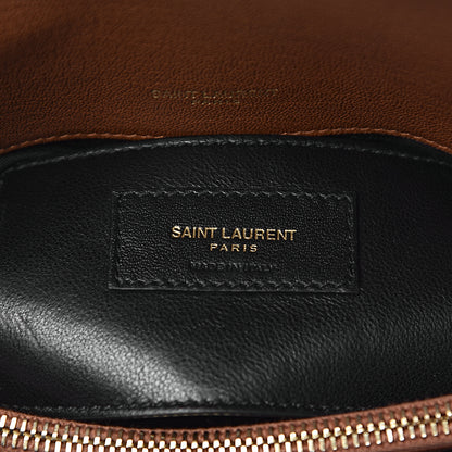 Saint Laurent Calfskin Matelasse Chevron Monogram Medium College Bag Brick 6 of 9