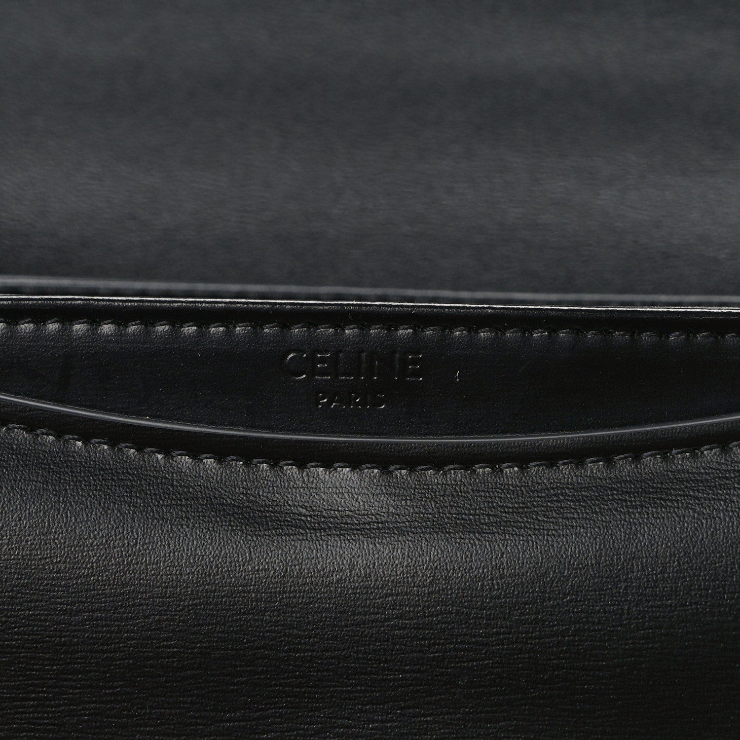 Celine Shiny Calfskin Besace Clea Chain Triomphe Black 6 of 9