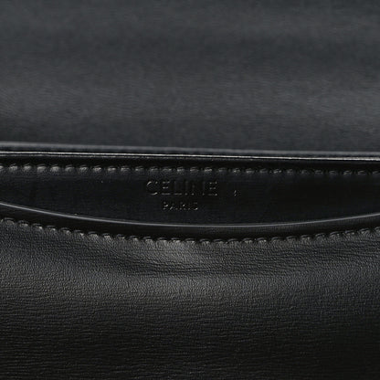 Celine Shiny Calfskin Besace Clea Chain Triomphe Black 6 of 9