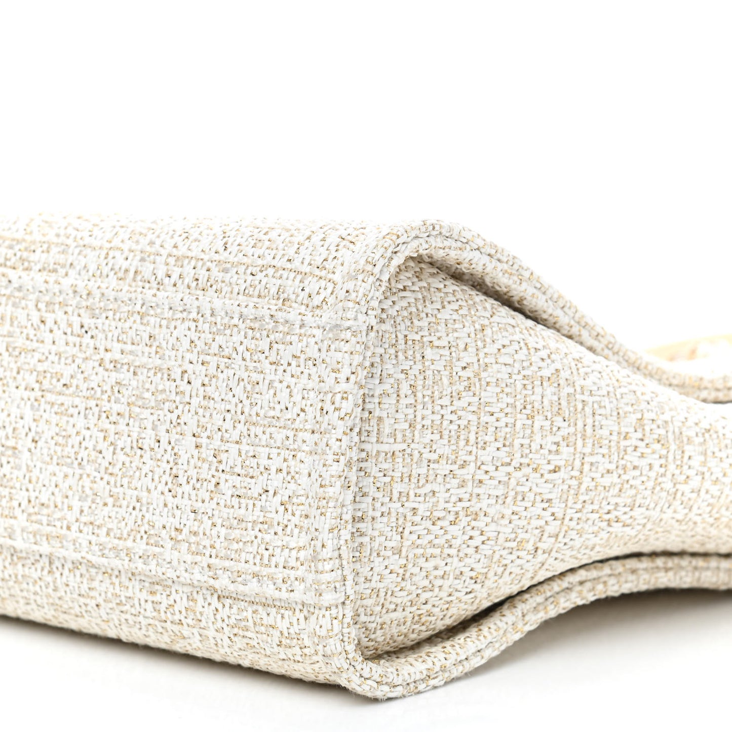 Lurex Boucle Mini Deauville Tote White
