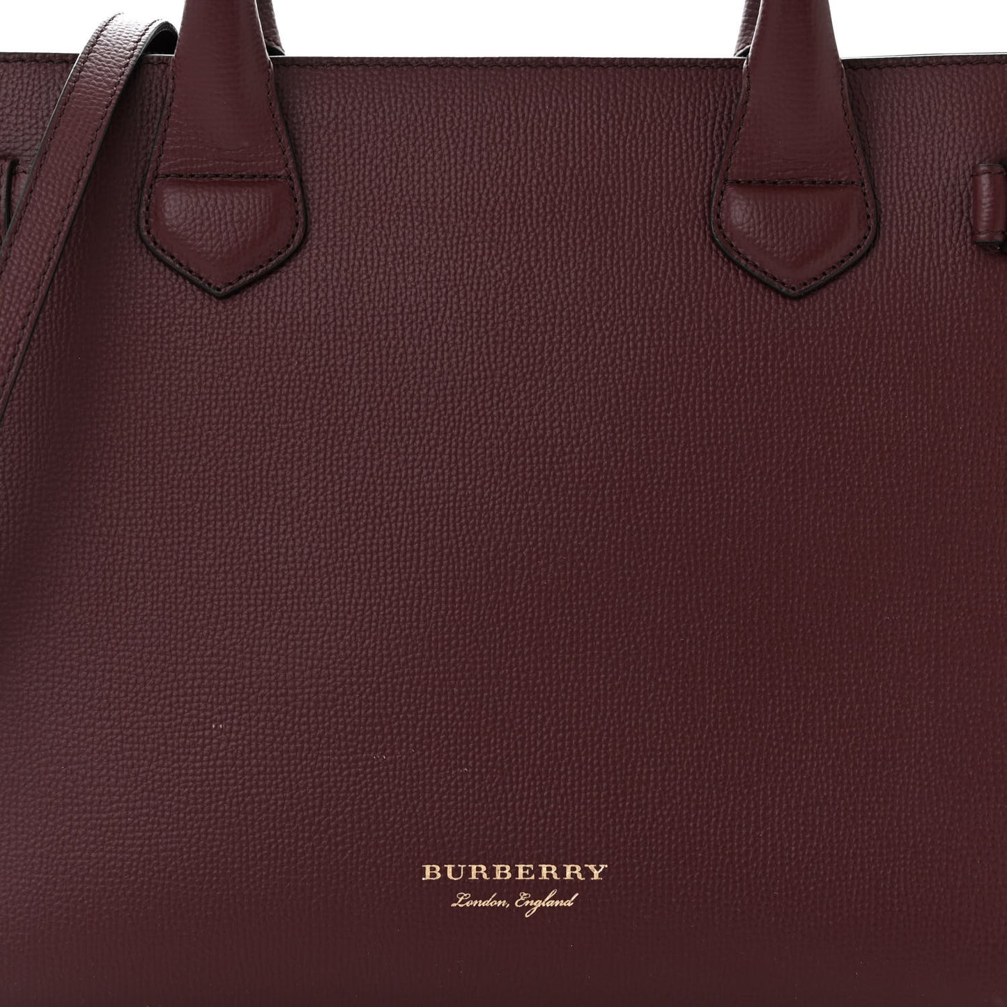 Derby Calfskin House Check Medium Banner Tote Mahogany Red