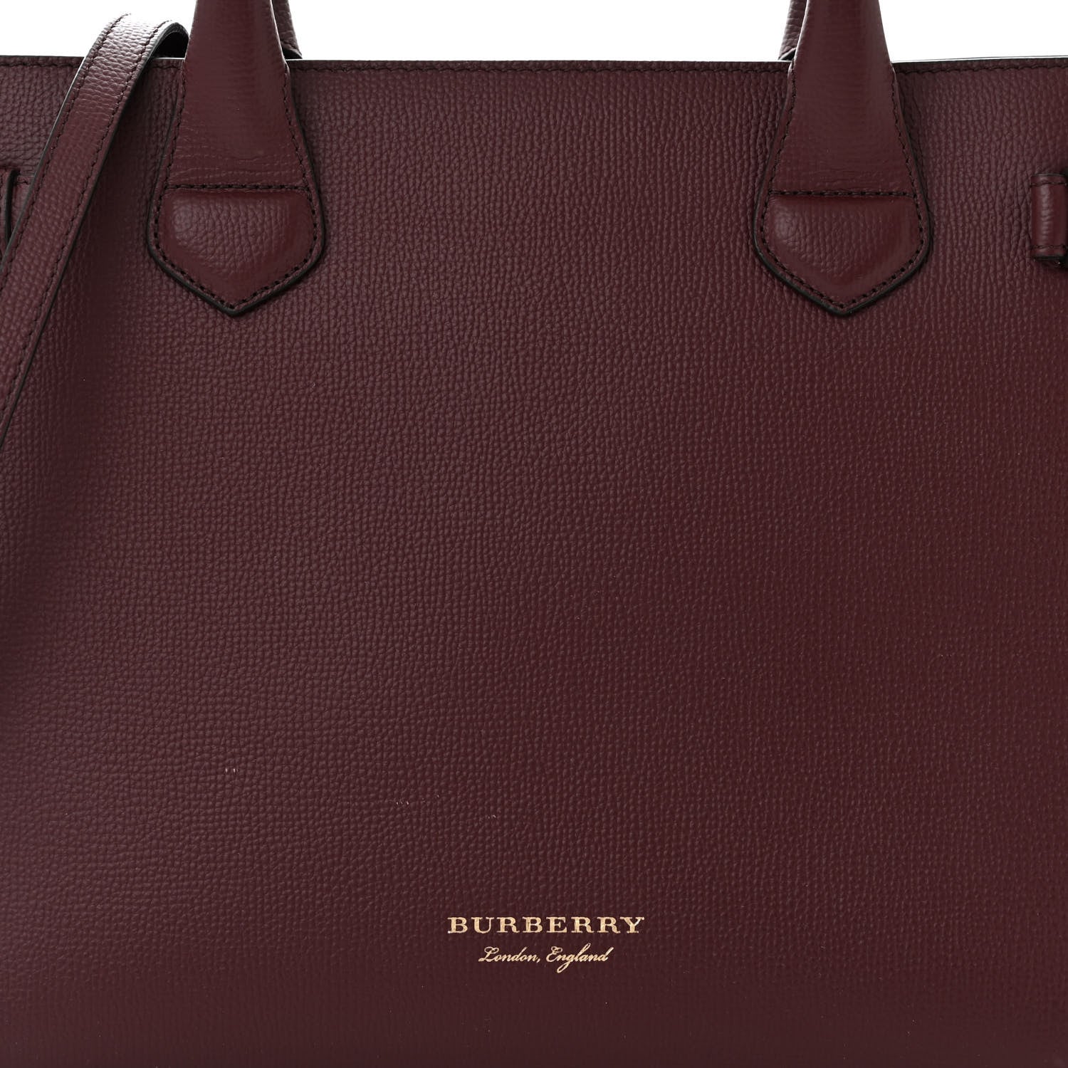 Burberry Derby Calfskin House Check Medium Banner Tote Mahogany Red 8 of 12