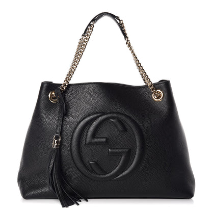 Gucci Pebbled Calfskin Medium Soho Chain Shoulder Bag Black 1 of 13