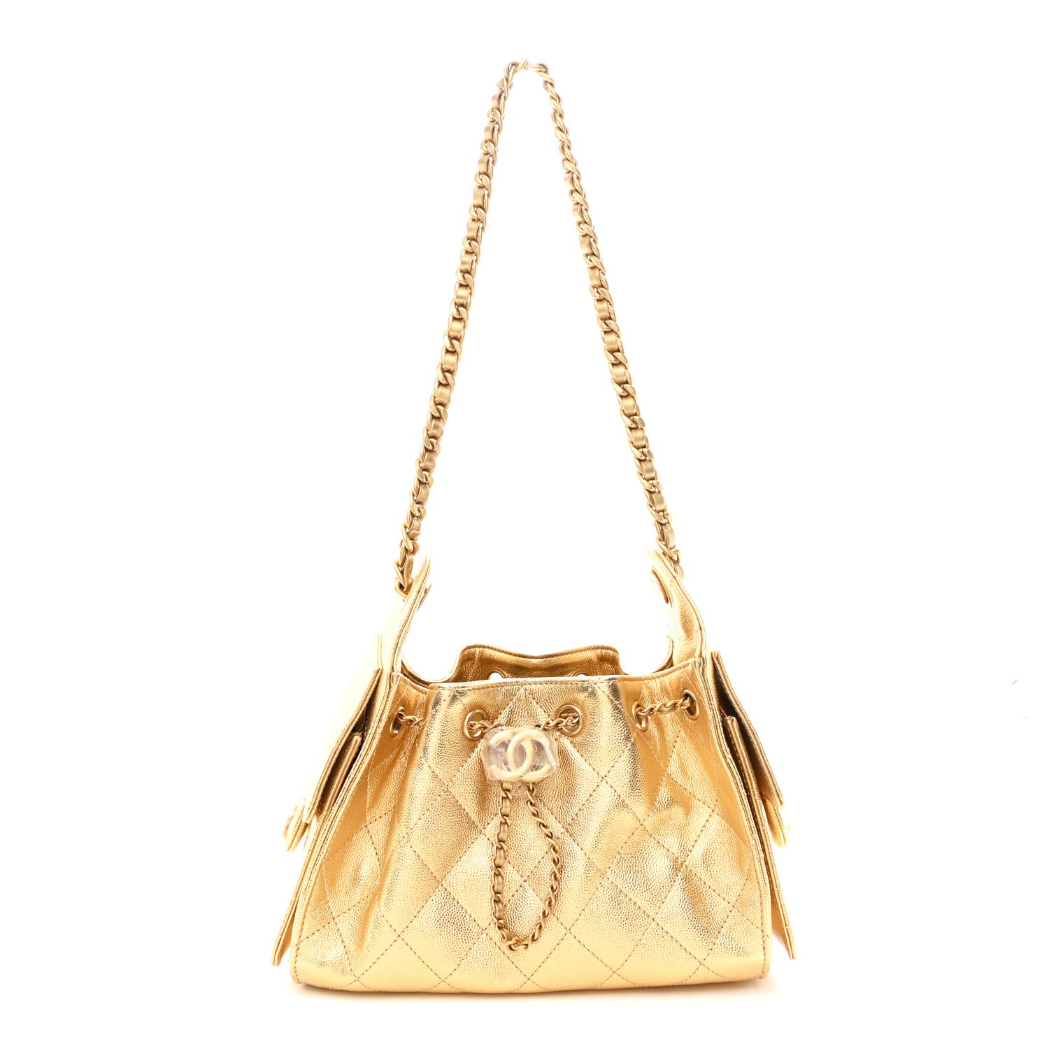 Chanel Metallic Caviar Quilted Mini Chanel 25 Handbag Gold 1 of 11