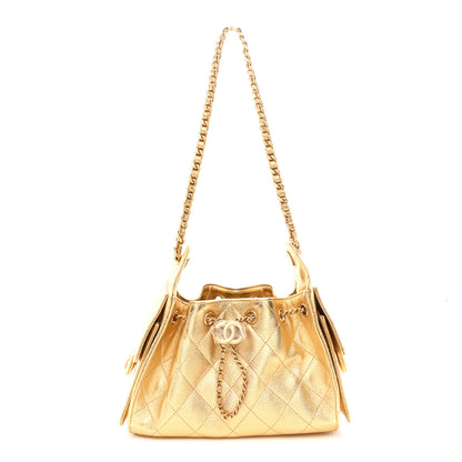 Chanel Metallic Caviar Quilted Mini Chanel 25 Handbag Gold 1 of 11