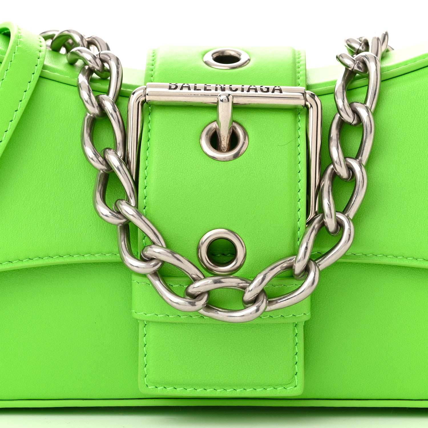 Balenciaga Smooth Calfskin Small Lindsay Shoulder Bag Acid Green 8 of 12