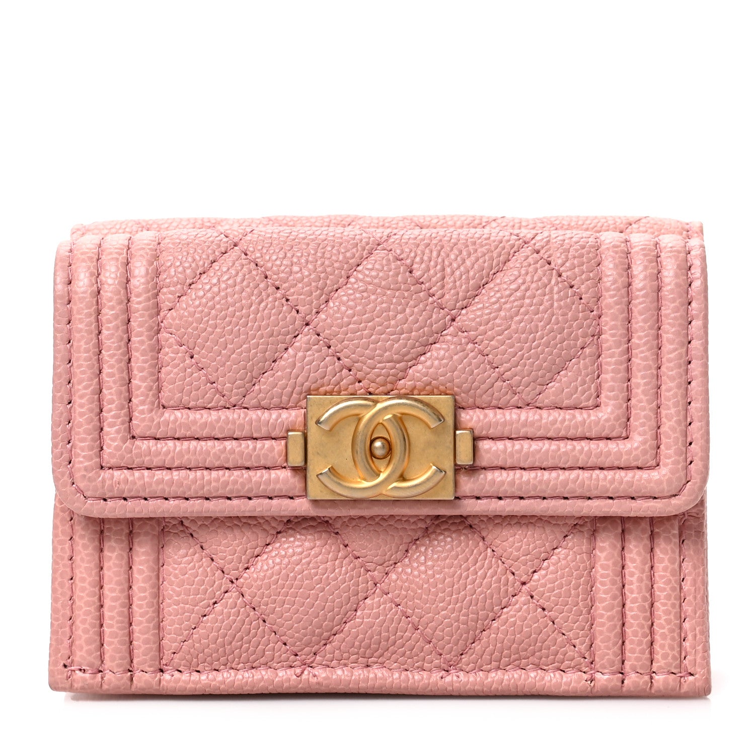 Chanel Caviar Quilted Small Boy Flap Wallet Pink 1 of 6