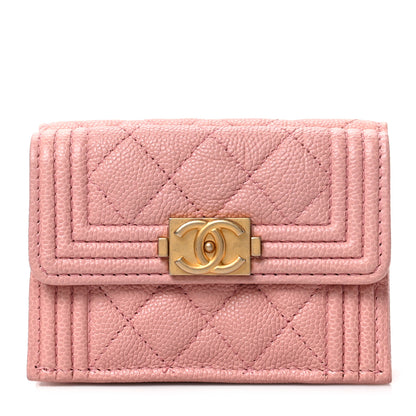Chanel Caviar Quilted Small Boy Flap Wallet Pink 1 of 6
