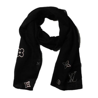 Louis Vuitton Cashmere Swarovski Crystal Monte Carlo Stole Black 1 of 5