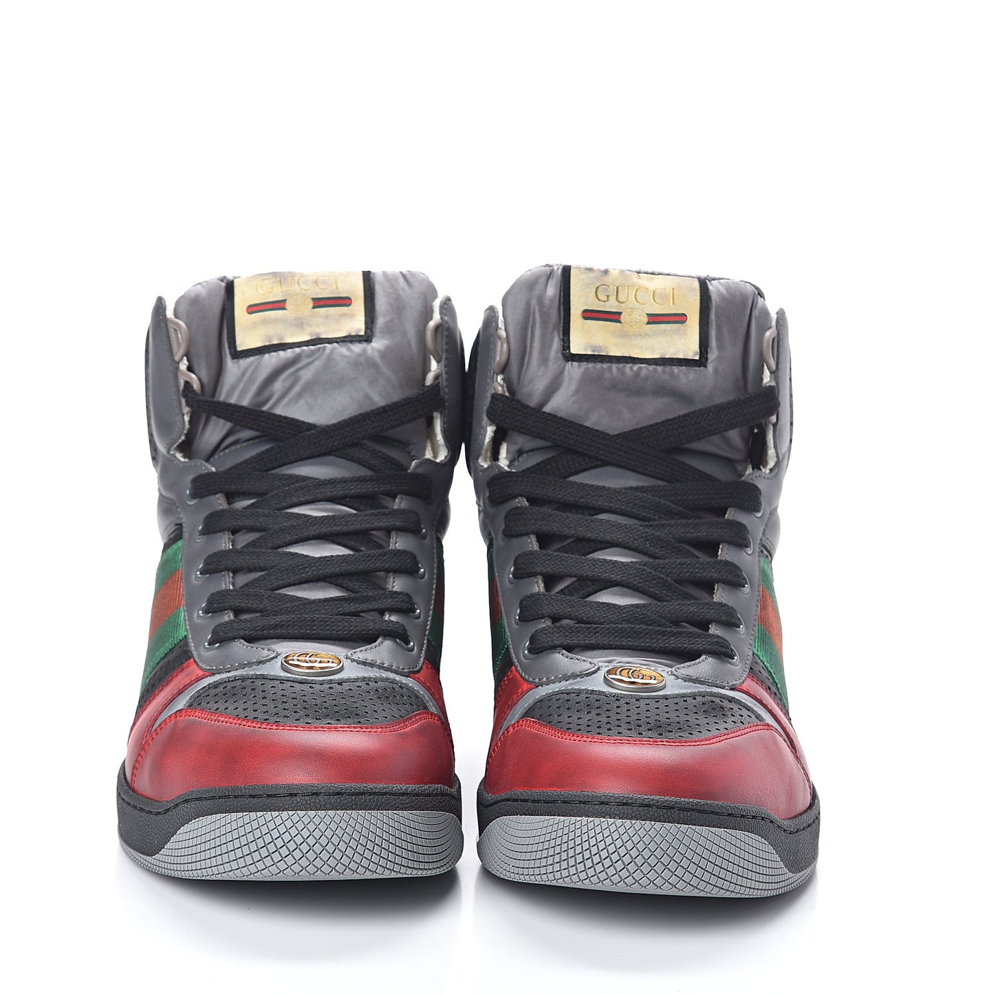 Miro Soft Calfskin Web Mens Screener High Top Sneakers 10.5 Light Hibiscus Red Black Foggy Grey