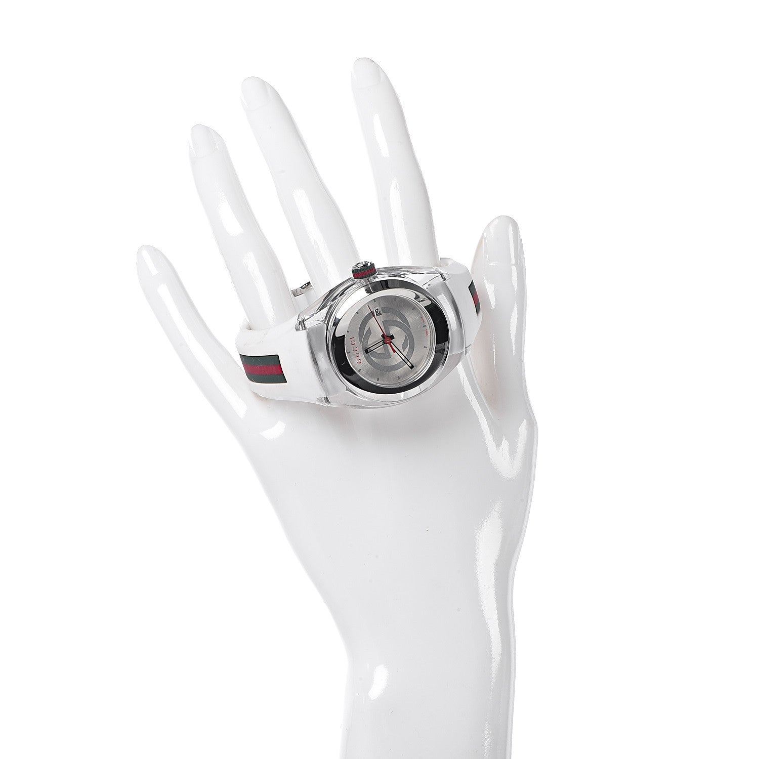 Gucci Stainless Steel Rubber 36mm Sync Web Quartz Watch 2 of 8