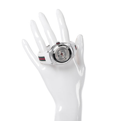 Gucci Stainless Steel Rubber 36mm Sync Web Quartz Watch 2 of 8