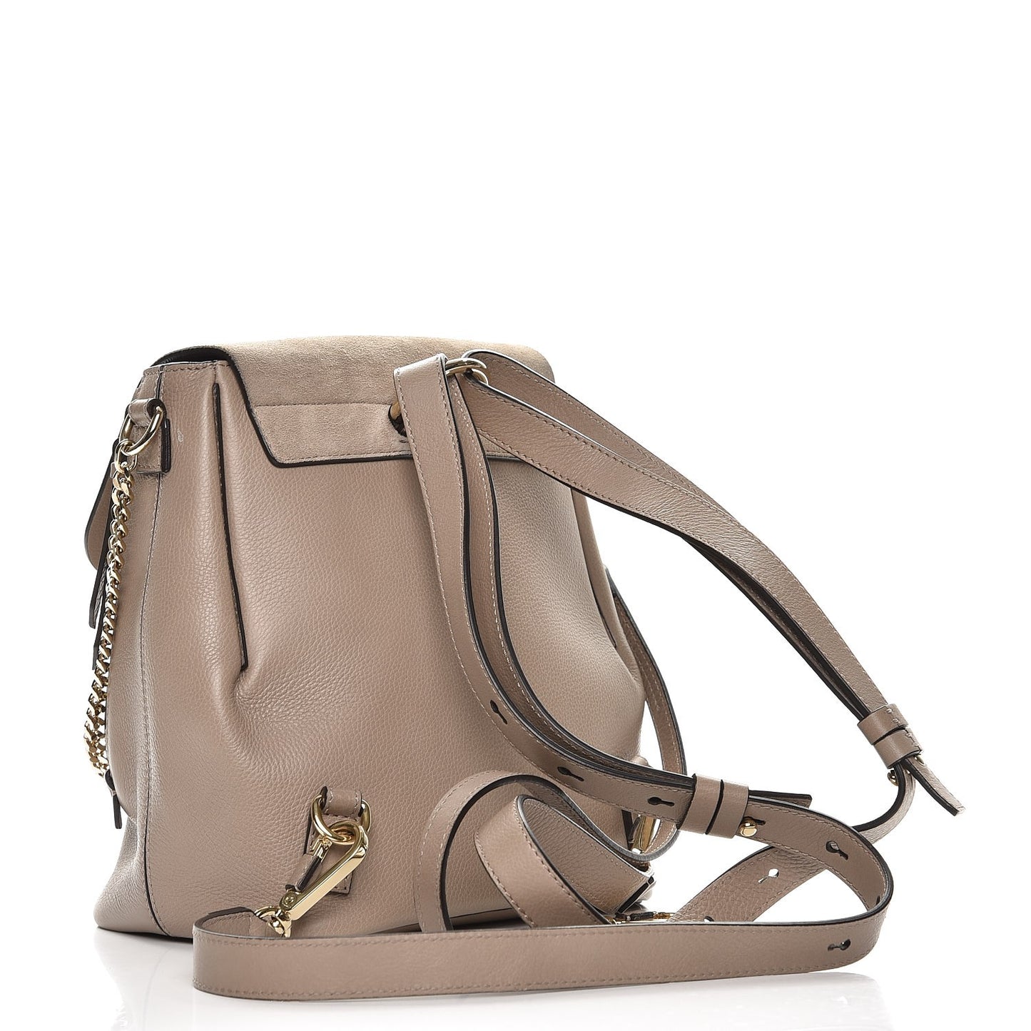 Suede Calfskin Small Faye Backpack Motty Grey