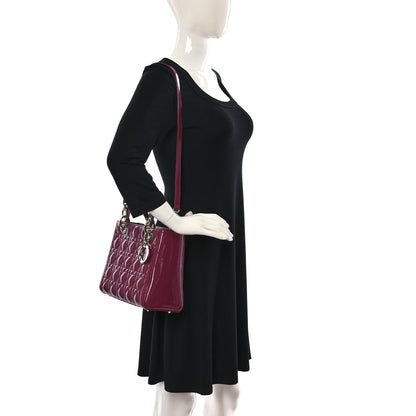 Christian Dior Patent Cannage Medium Lady Dior Dark Pink 2 of 9