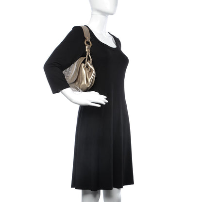 Givenchy Metallic Lambskin Logo Embossed Flap Bag Gold 3 of 15