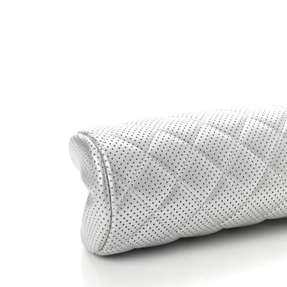 Chanel Lambskin Perforated Timeless Clutch Light Silver 5 of 9