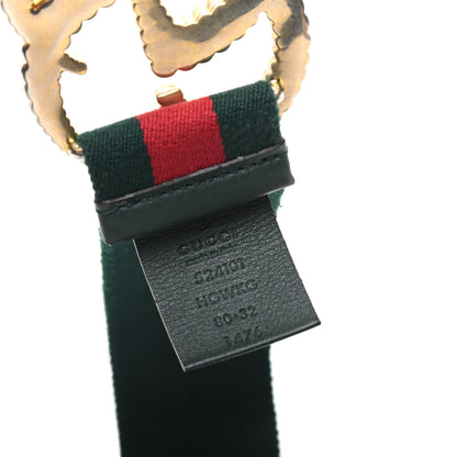 Gucci Canvas Torchon Double G Web Belt 80 32 Verde 3 of 3