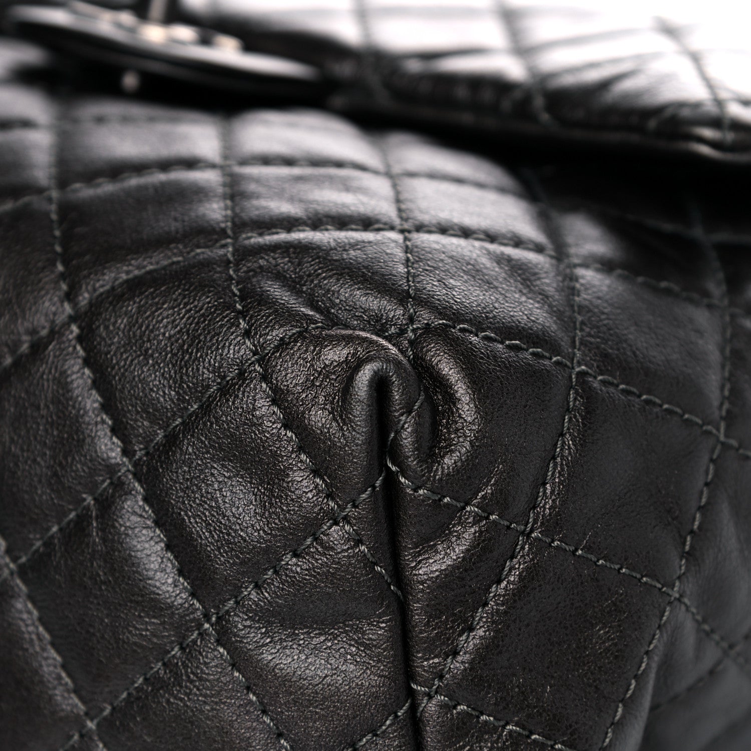 Chanel Metallic Lambskin Quilted Drawstring Backpack Dark Grey 10 of 13