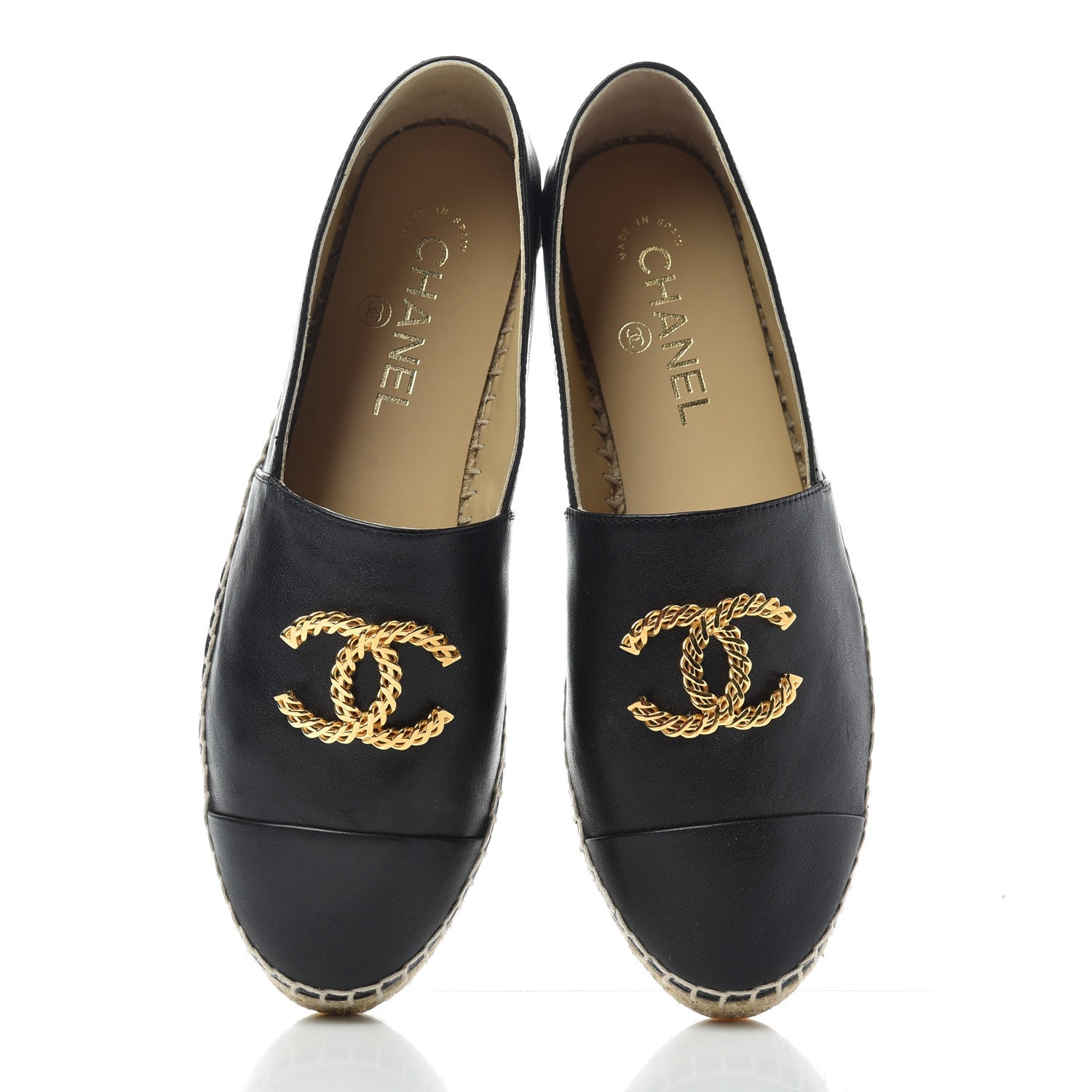 Chanel Calfskin Chain CC Espadrilles 39 Black 5 of 11