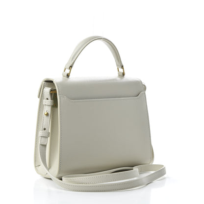 Saint Laurent Grain de Poudre Mini Classic Monogram Cassandra Top Handle Vintage White 3 of 9