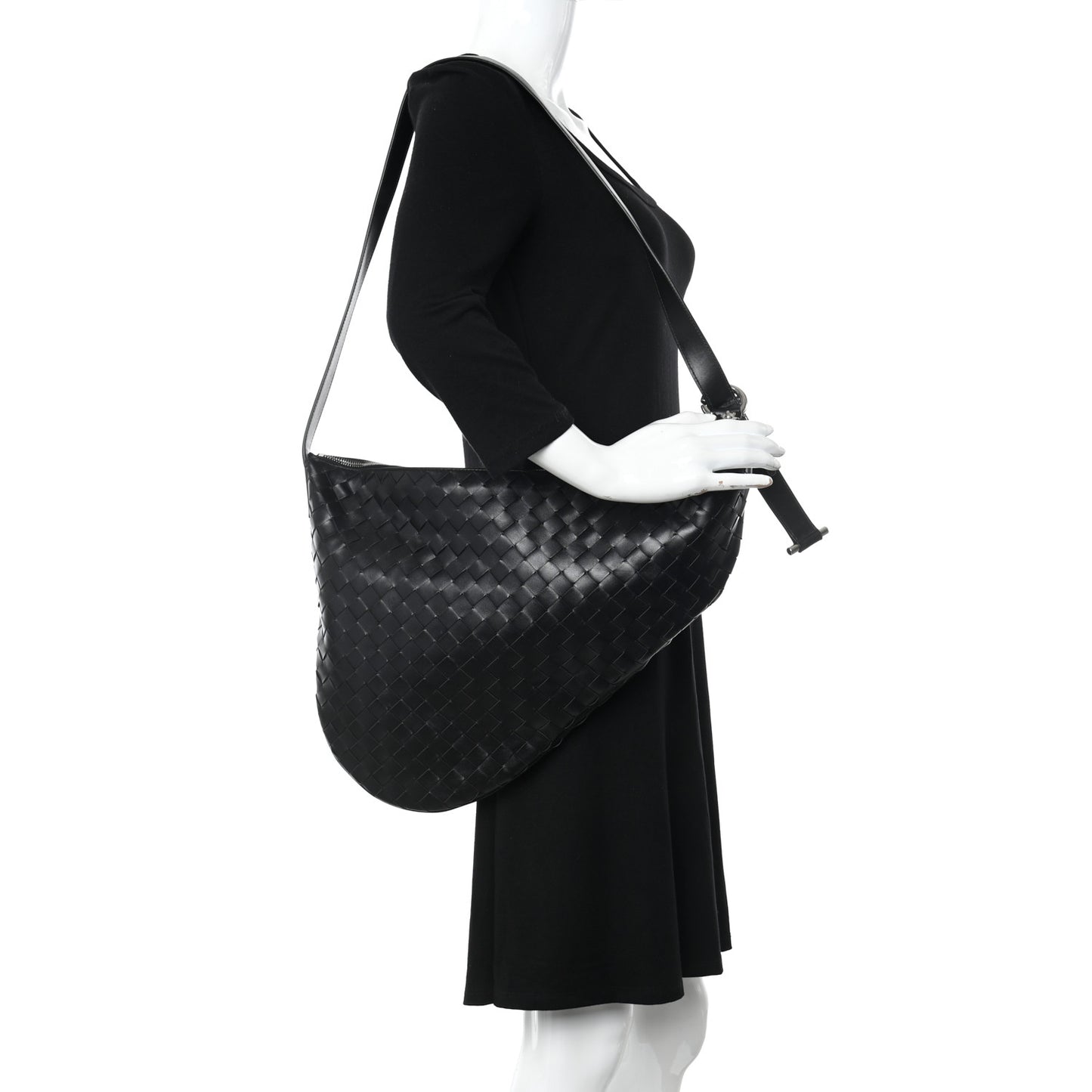 Calfskin Intrecciato Virgule Black