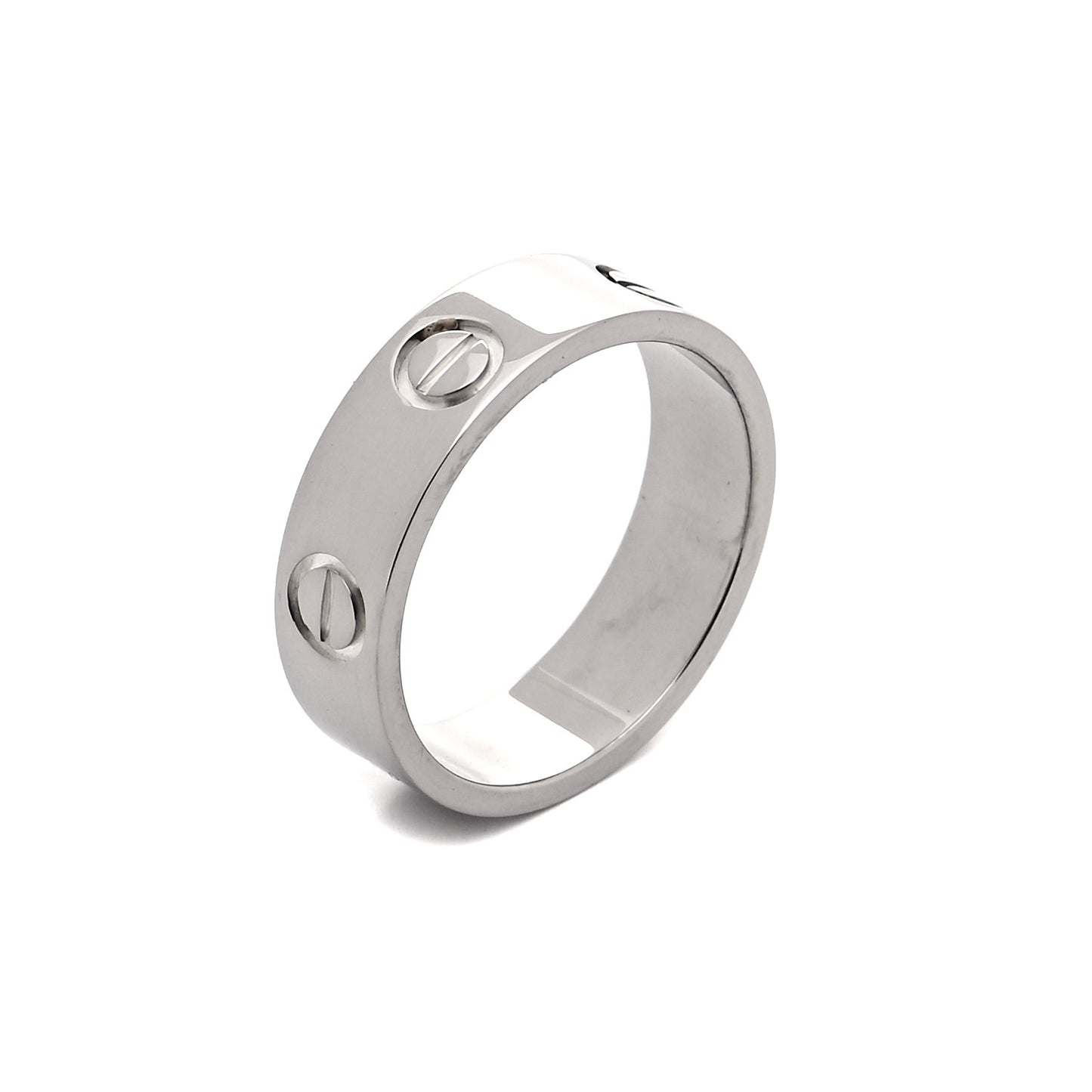 18K White Gold 6mm LOVE Ring 53 6.25