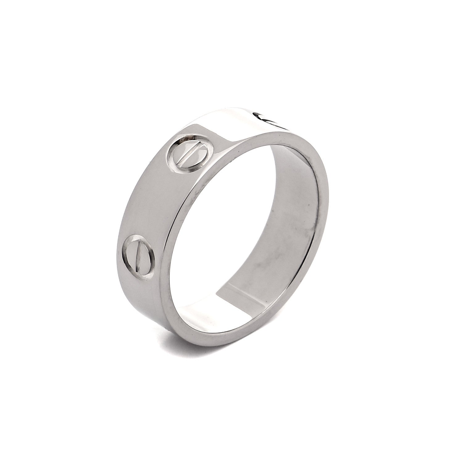 Cartier 18K White Gold 6mm LOVE Ring 53 6.25 5 of 6
