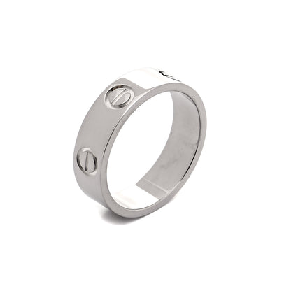 Cartier 18K White Gold 6mm LOVE Ring 53 6.25 5 of 6