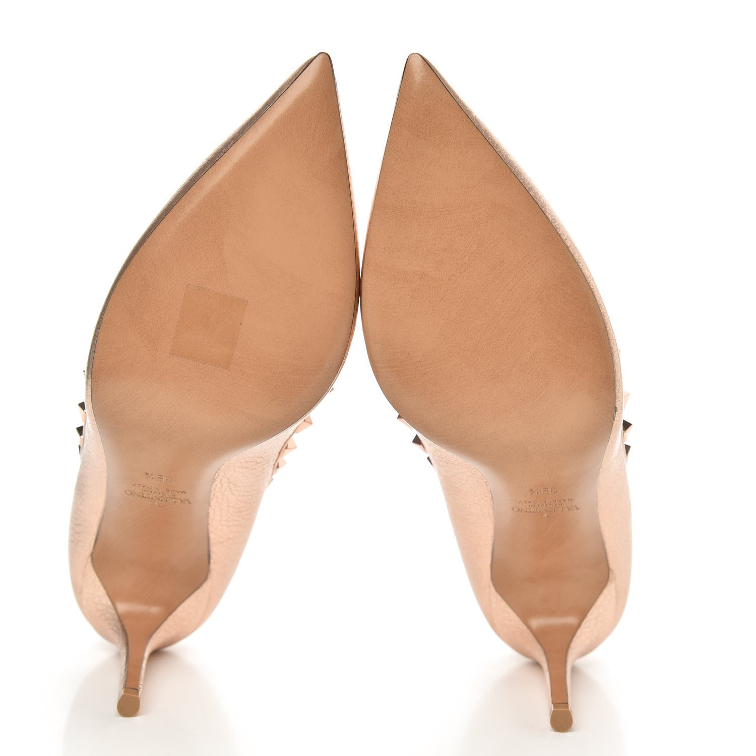 Valentino Garavani Metallic Pebbled Calfskin Rockstud 85mm Pumps 39.5 Rame 5 of 9