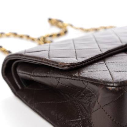 Chanel Lambskin Quilted Medium Double Flap Dark Brown 15 of 17