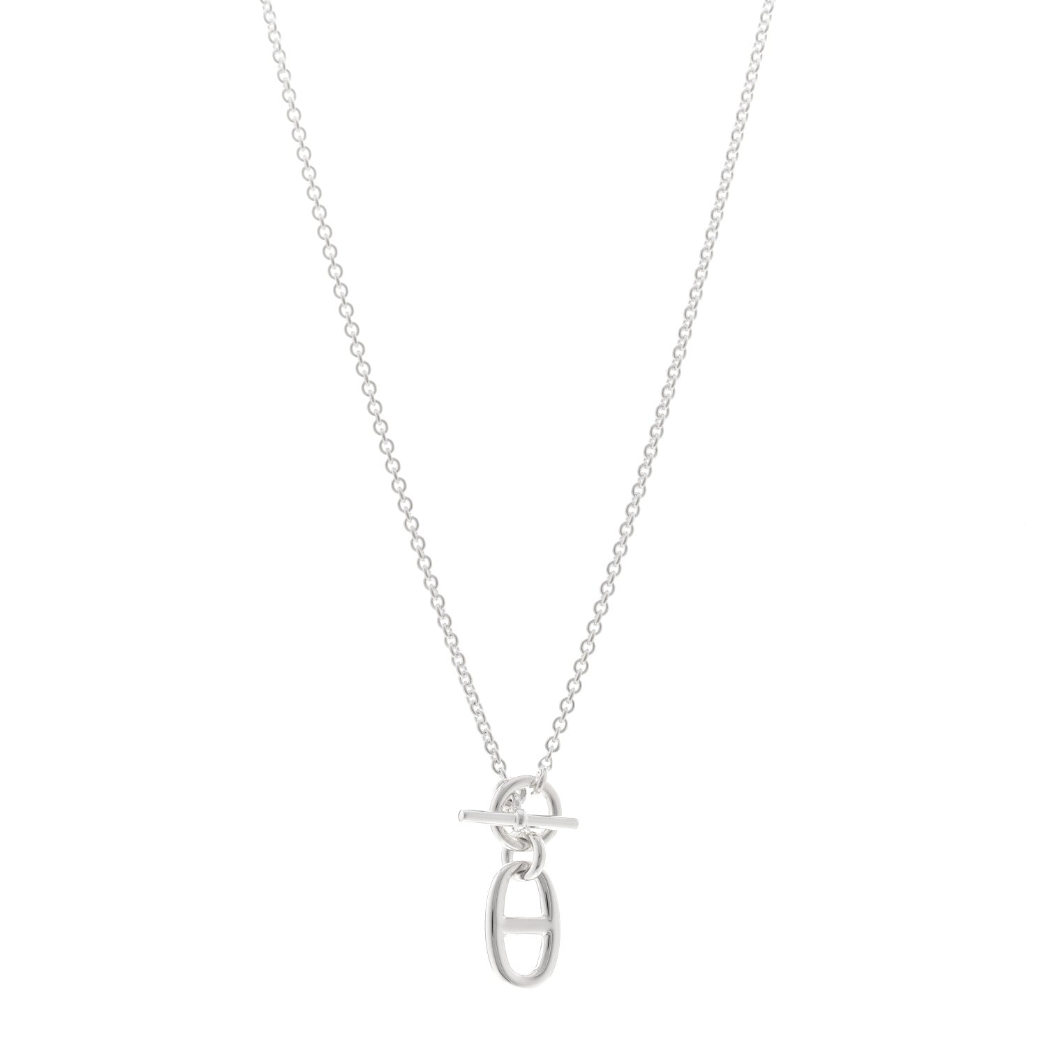Hermes Sterling Silver Amulette Chaine d'Ancre Necklace 1 of 5