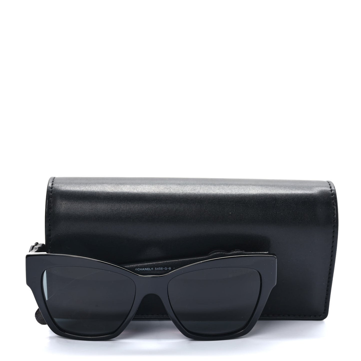 Acetate Square Cat Eye CC Sunglasses 5456 Black