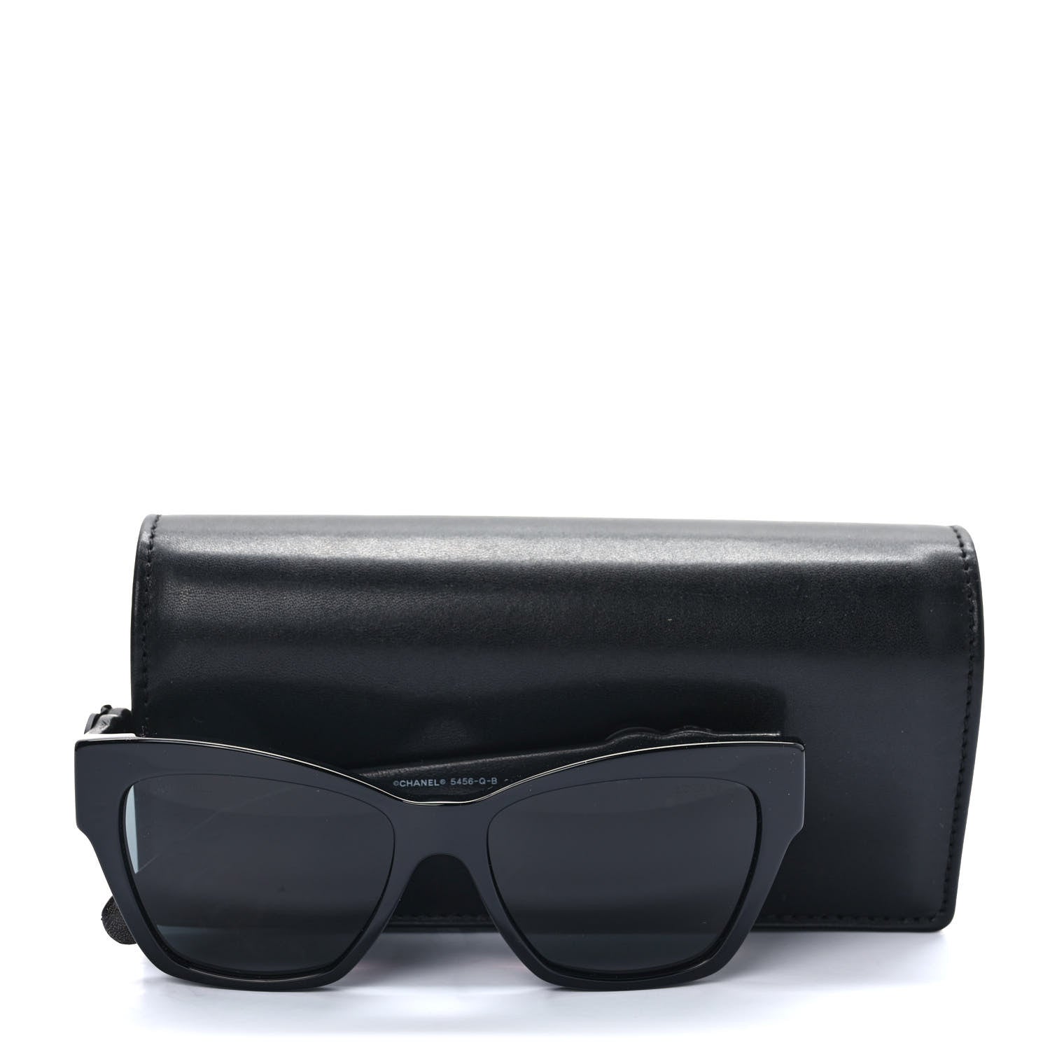 Chanel Acetate Square Cat Eye CC Sunglasses 5456 Black 9 of 9