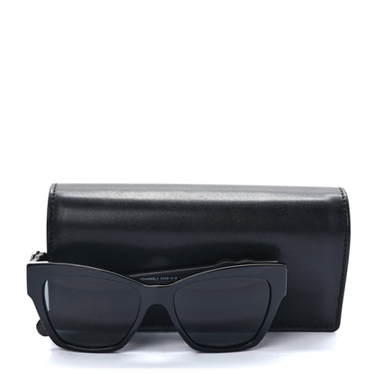 Chanel Acetate Square Cat Eye CC Sunglasses 5456 Black 9 of 9