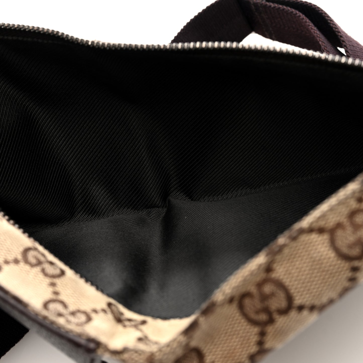 GG Monogram Double Pocket Belt Bag Dark Brown