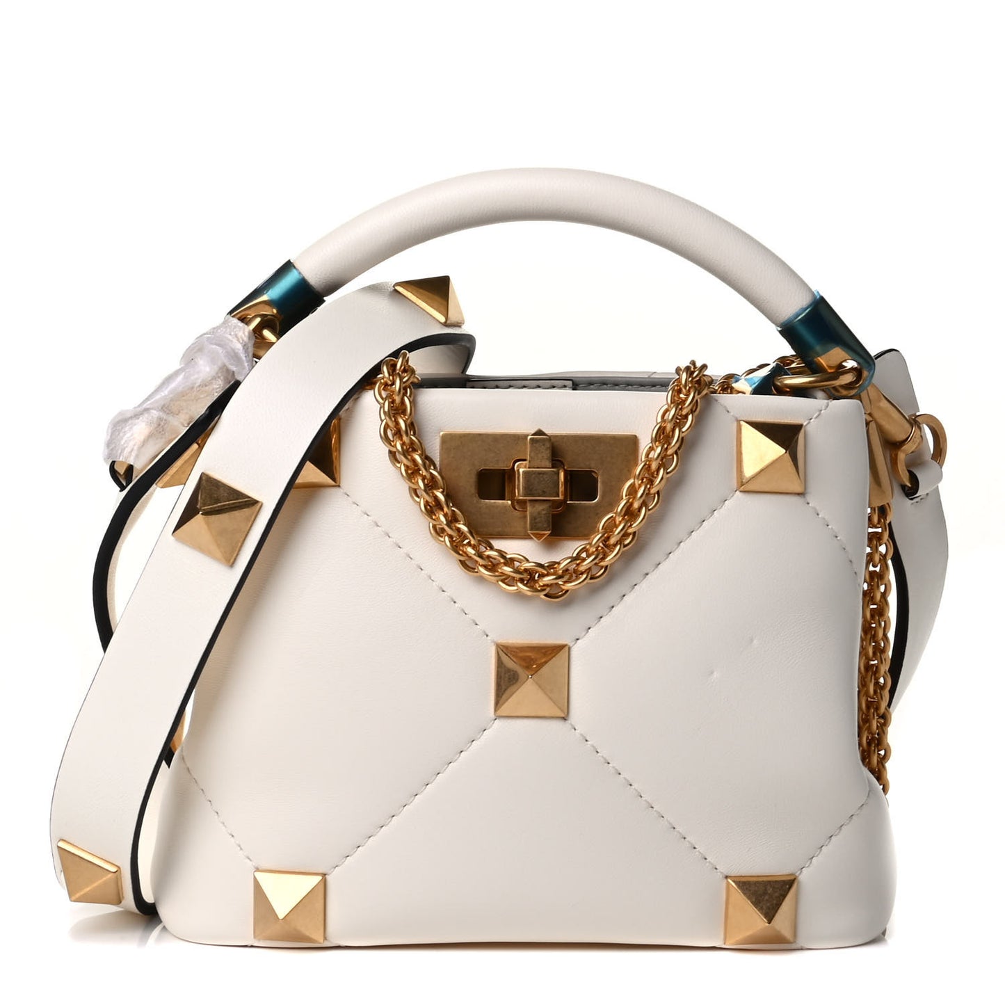 Nappa Mini Roman Stud The Handle Bag Ivory