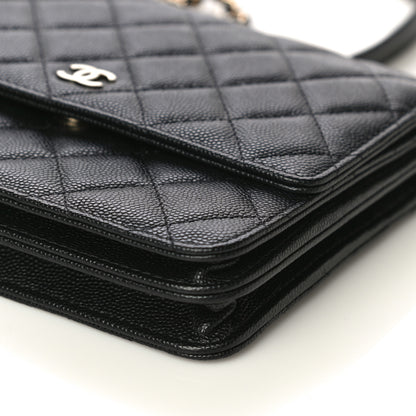 Chanel Caviar Quilted Square Wallet On Chain WOC Black 10 of 12